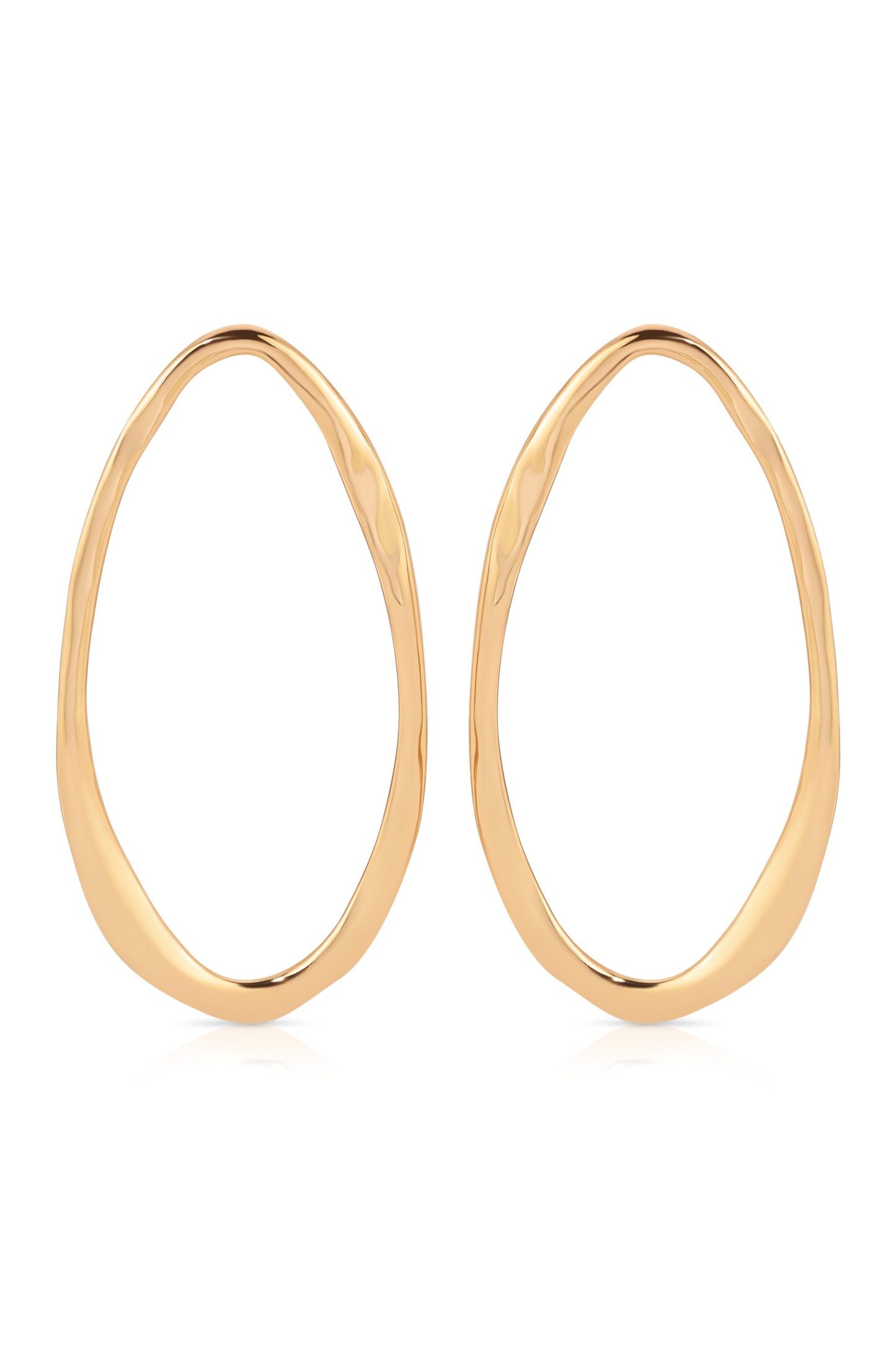 Hammered Large Oval Earrings