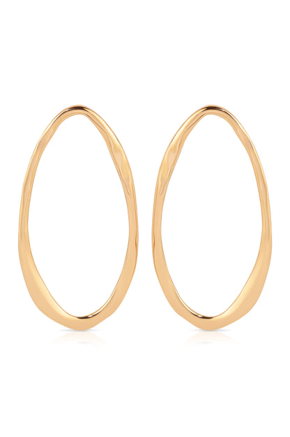 Hammered Large Oval Earrings