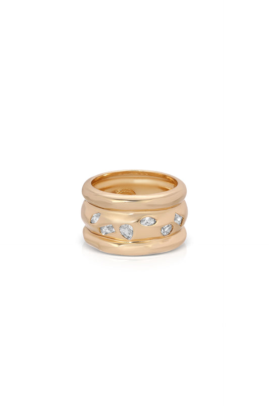 Bezel Crystal Thick Ring