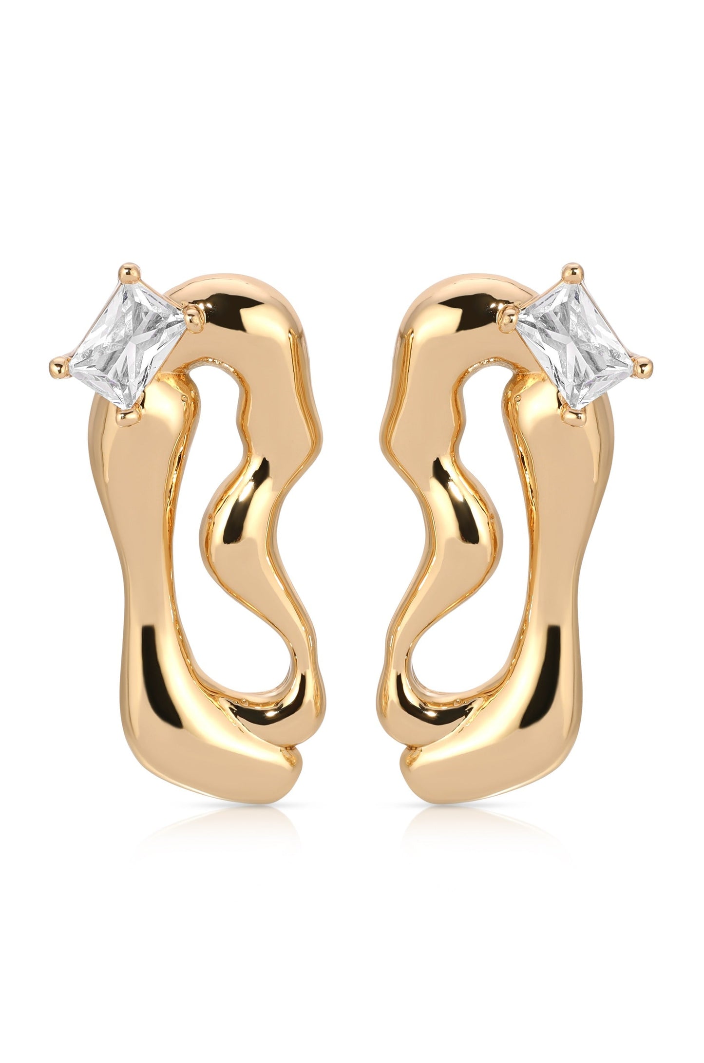 Organic Winding Crystal Earrings