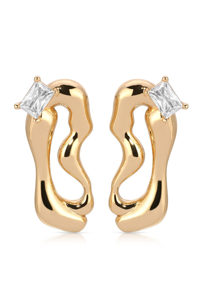 Organic Winding Crystal Earrings