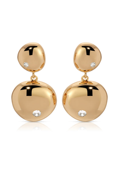 Polished Double Pebble Drop Earrings
