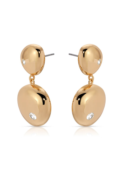 Polished Double Pebble Drop Earrings