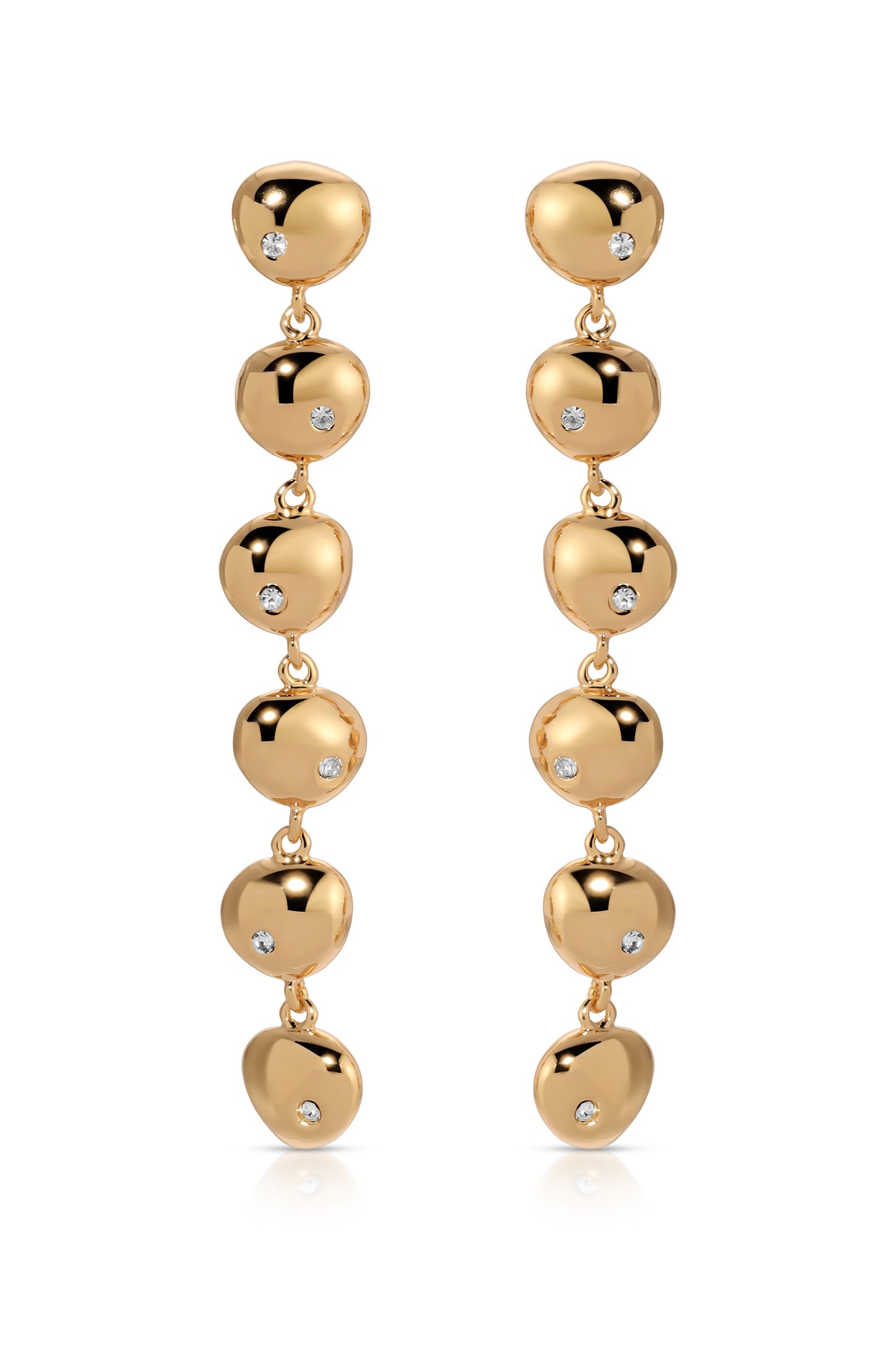 Polished Pebble Linear Dangle Earrings