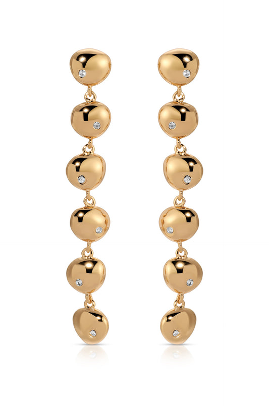 Polished Pebble Linear Dangle Earrings