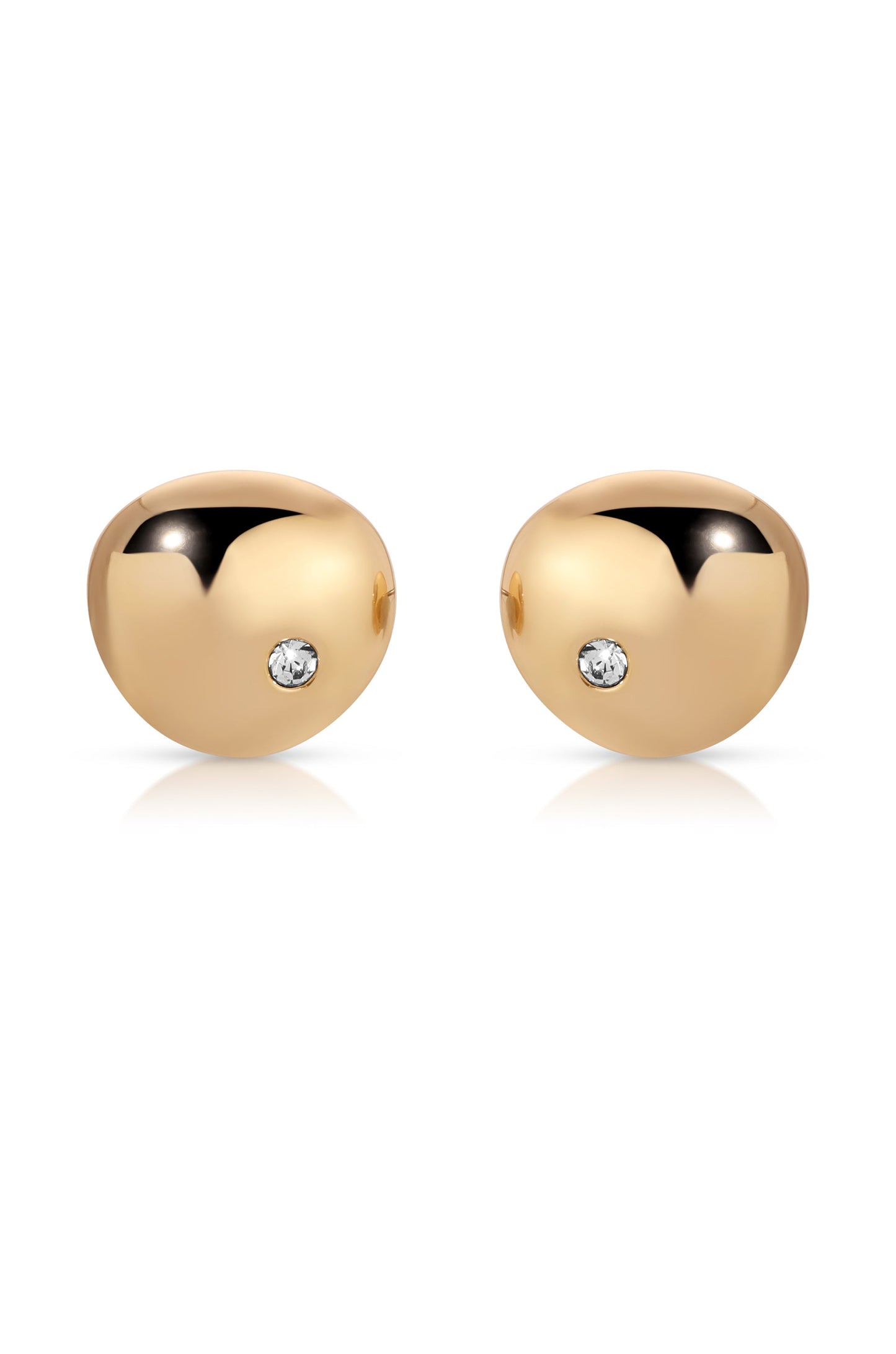 Polished Pebble Crystal Stud Earrings