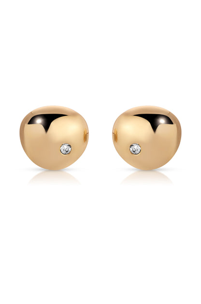 Polished Pebble Crystal Stud Earrings