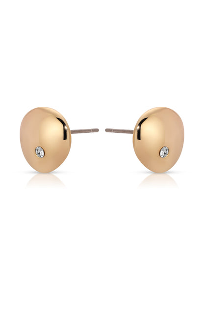Polished Pebble Crystal Stud Earrings