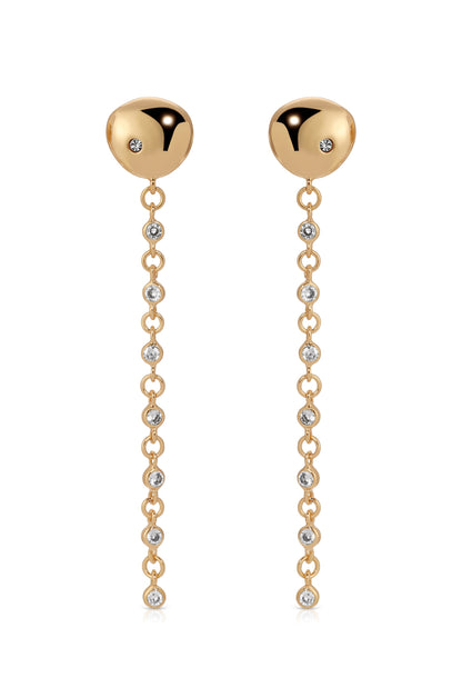 Polished Pebble Linear Chain Earrings
