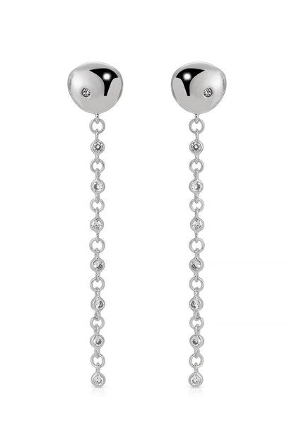 Polished Pebble Linear Chain Earrings
