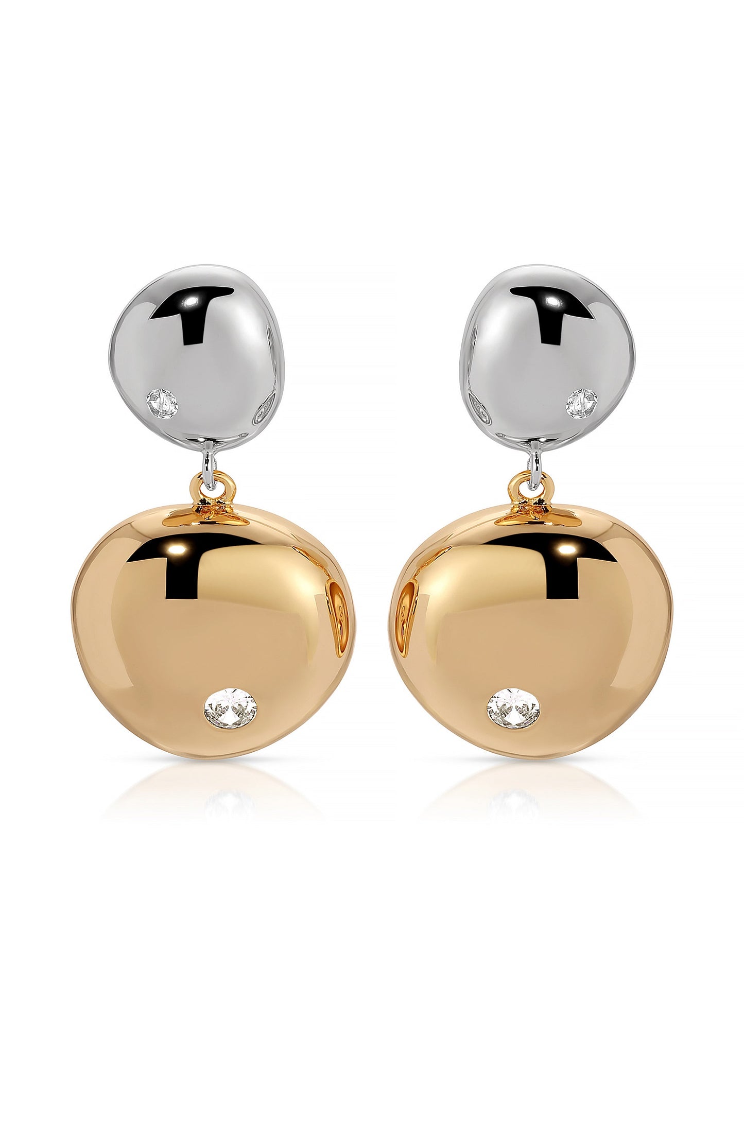 Polished Double Pebble Drop Earrings