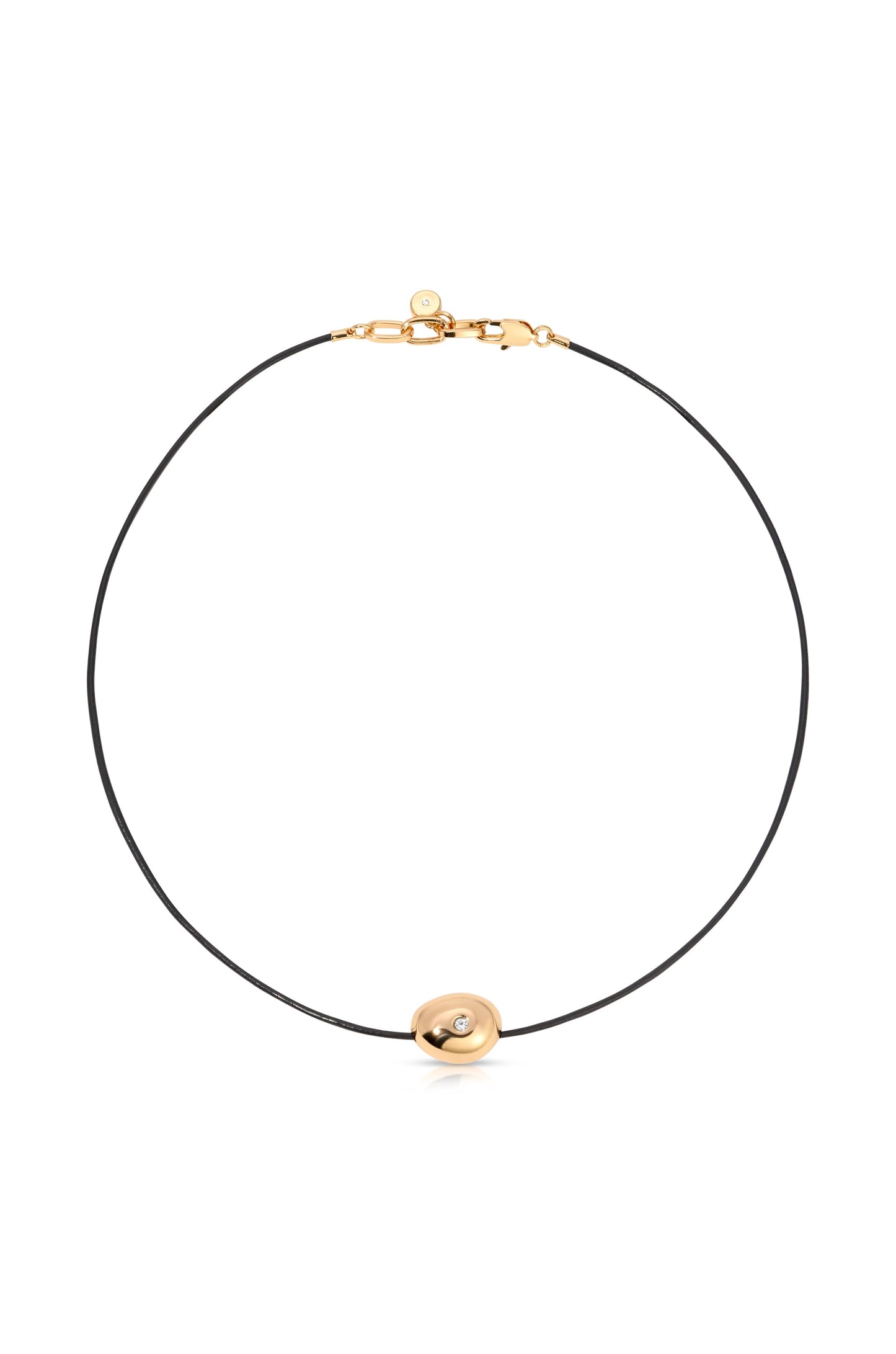 Polished Pebble Leather Pendant Necklace