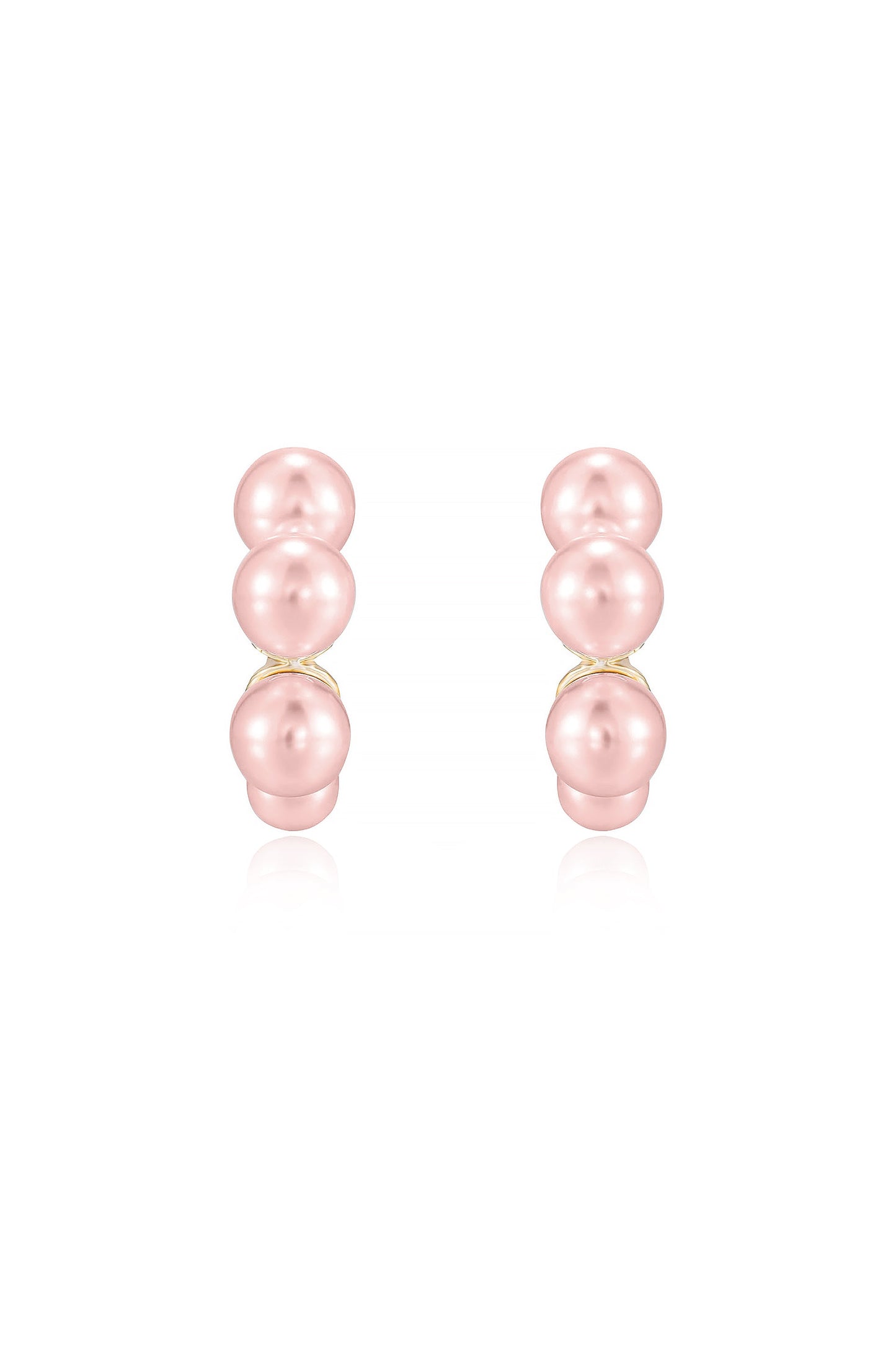 Five Pearls Hoop Earrings