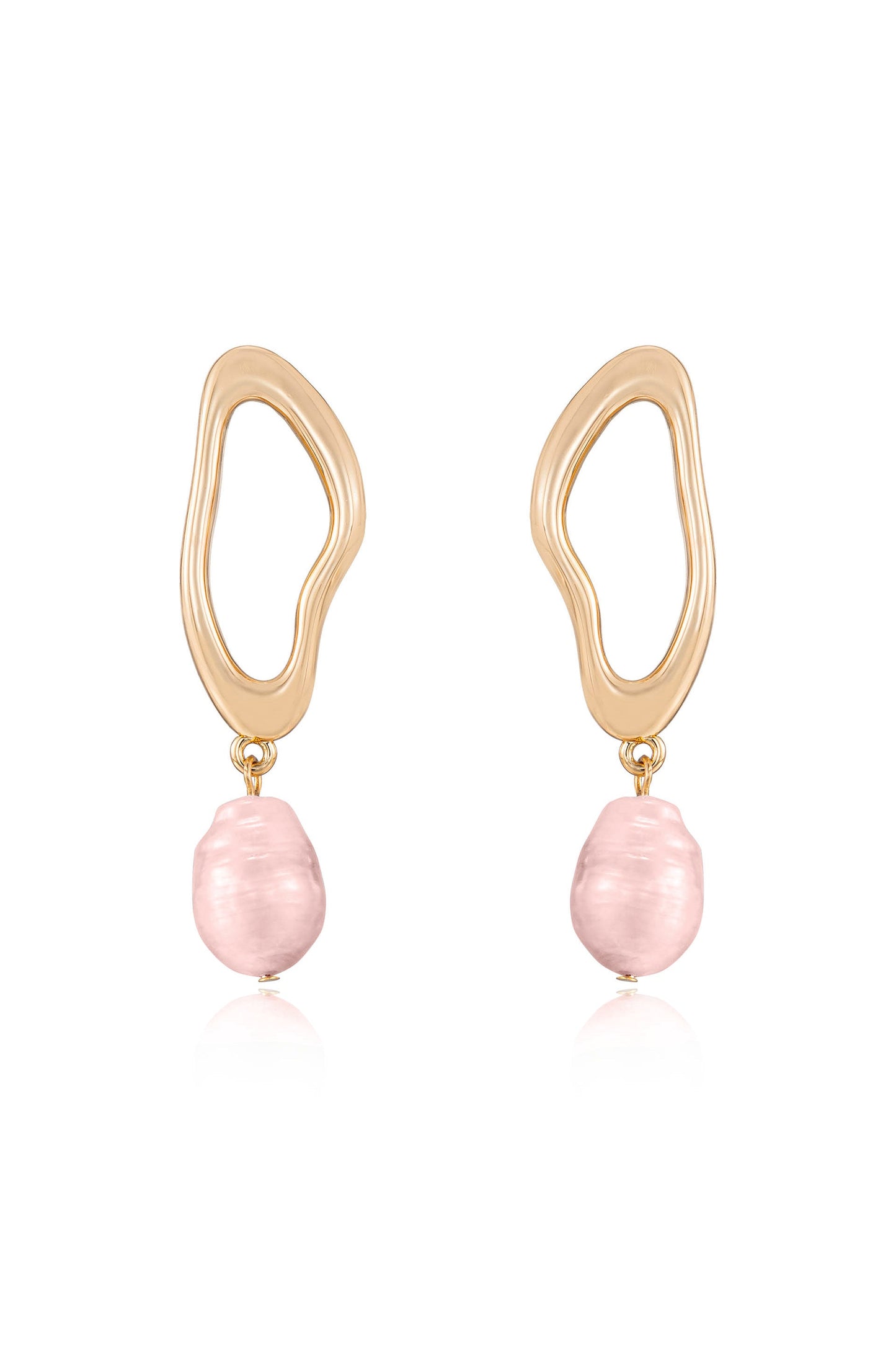 Open Circle Freshwater Pearl Earrings