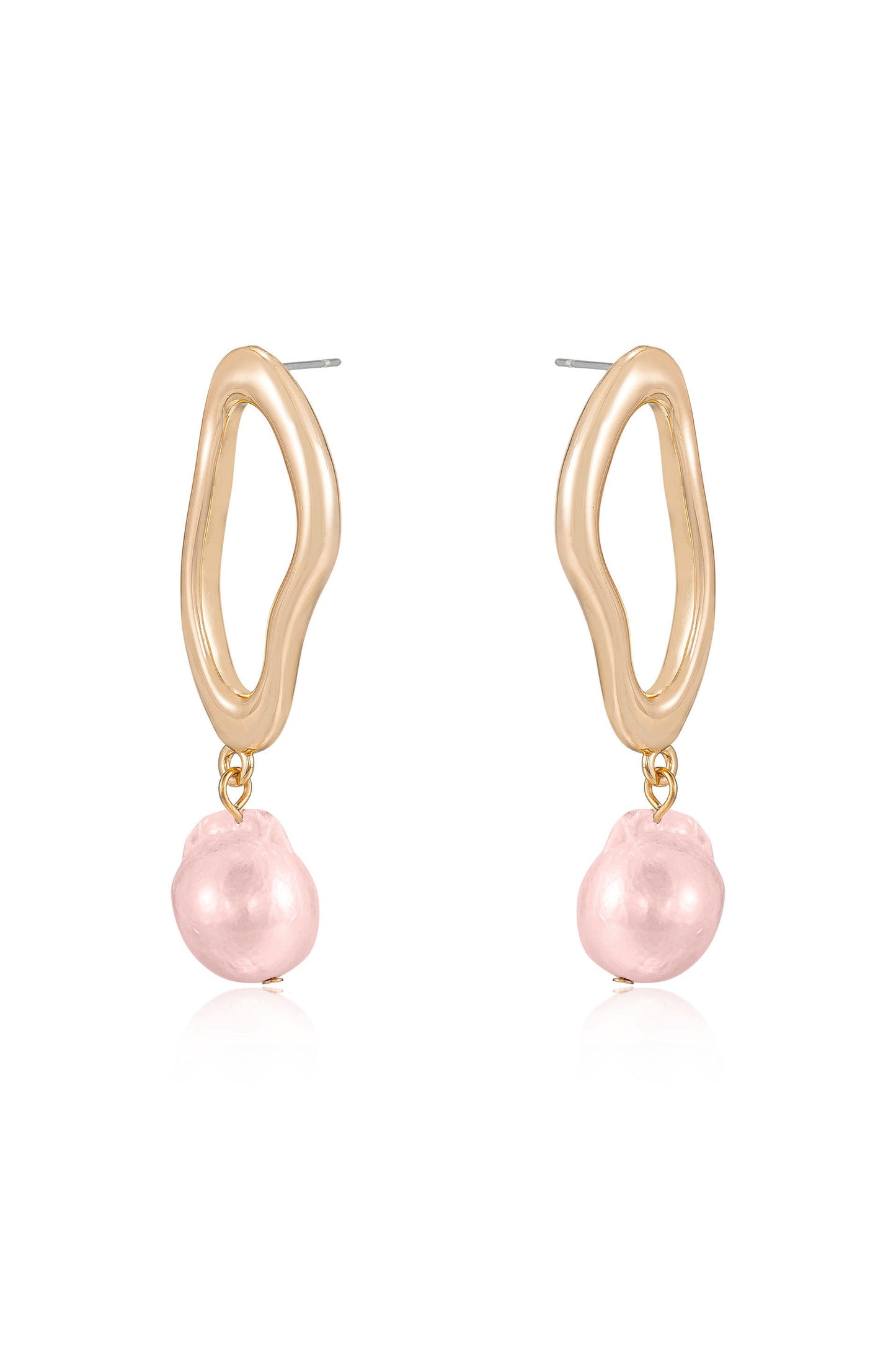 Open Circle Freshwater Pearl Earrings