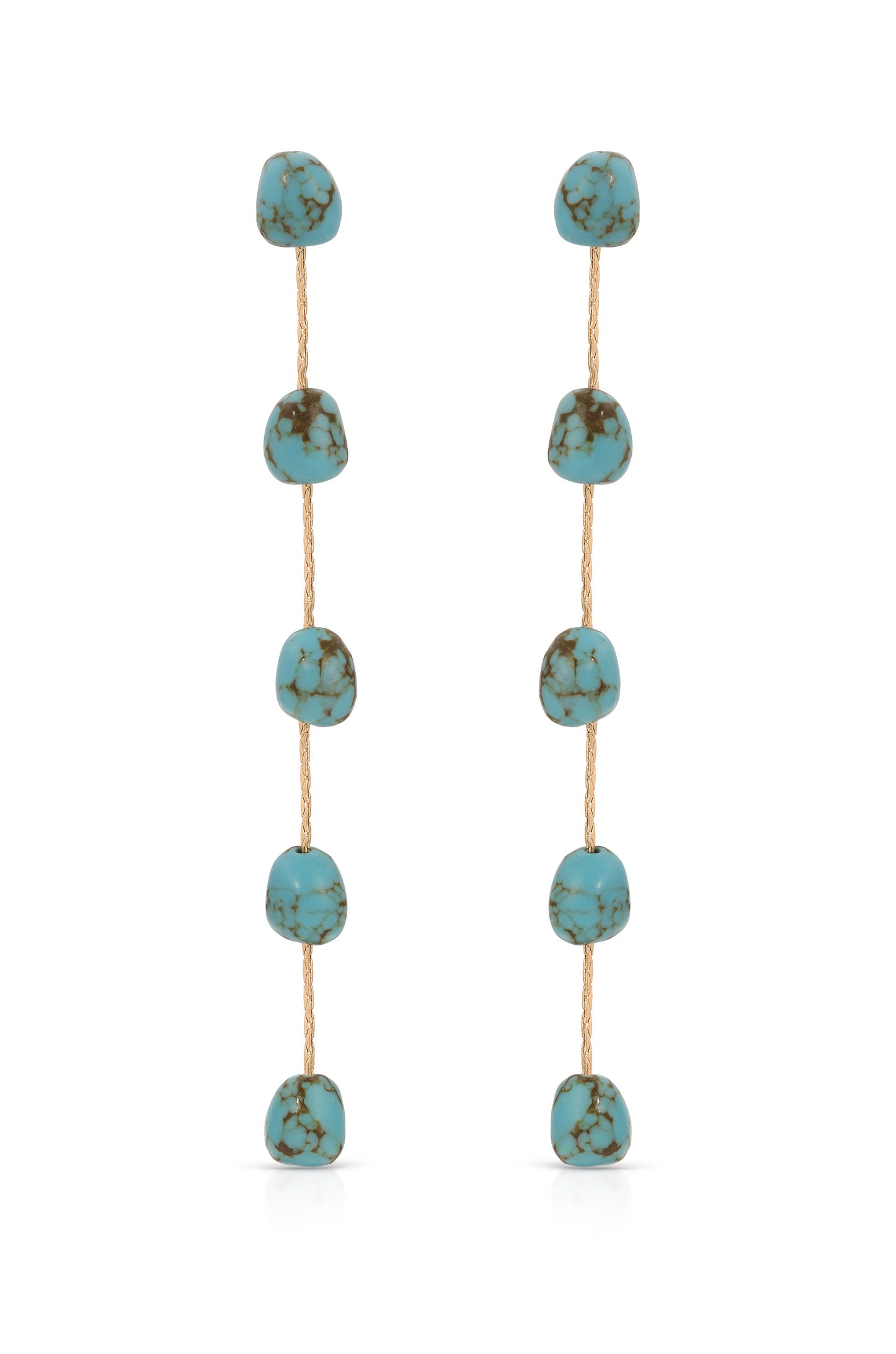 Dripping Turquoise Delicate Drop Earrings