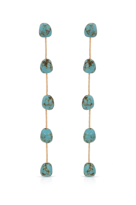 Dripping Turquoise Delicate Drop Earrings