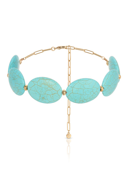 Oval Turquoise Stones Statement Choker
