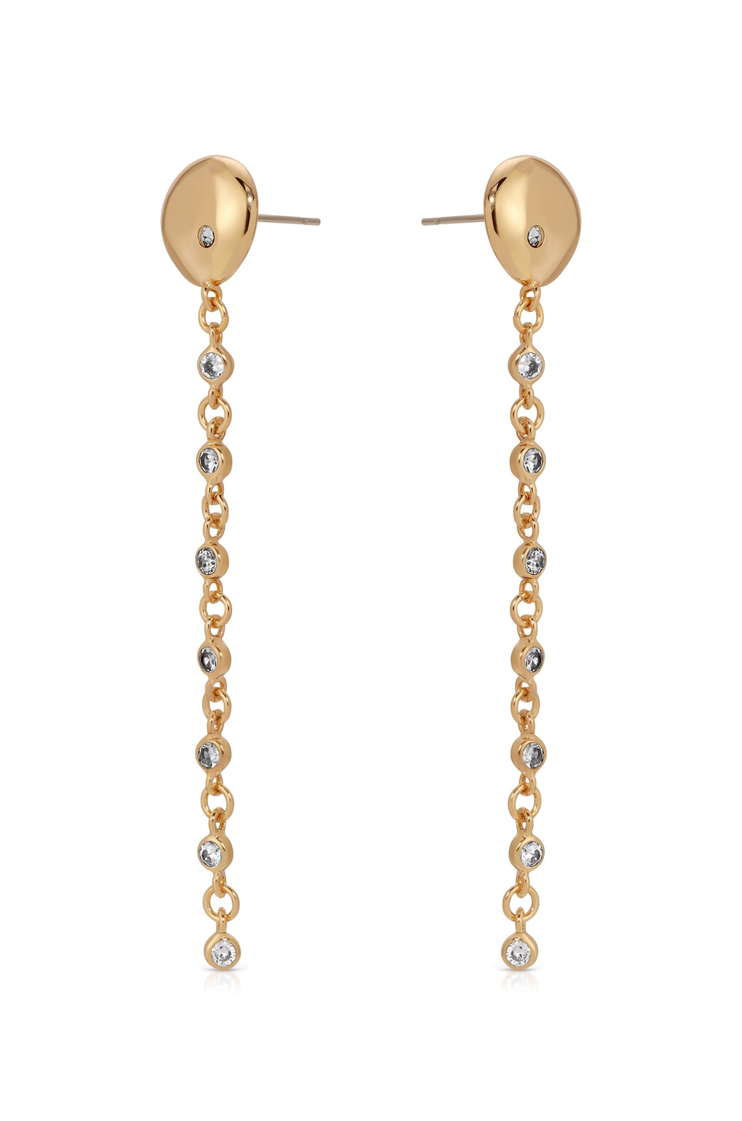 Polished Pebble Linear Chain Earrings
