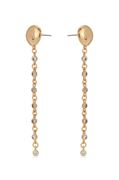 Polished Pebble Linear Chain Earrings