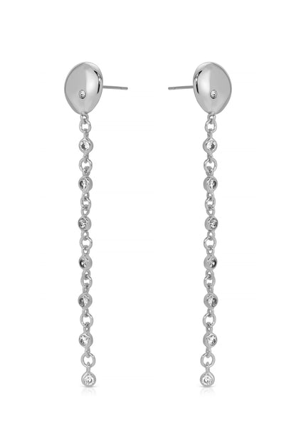 Polished Pebble Linear Chain Earrings
