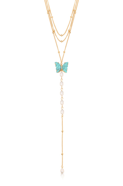 Turquoise Butterfly Lariat