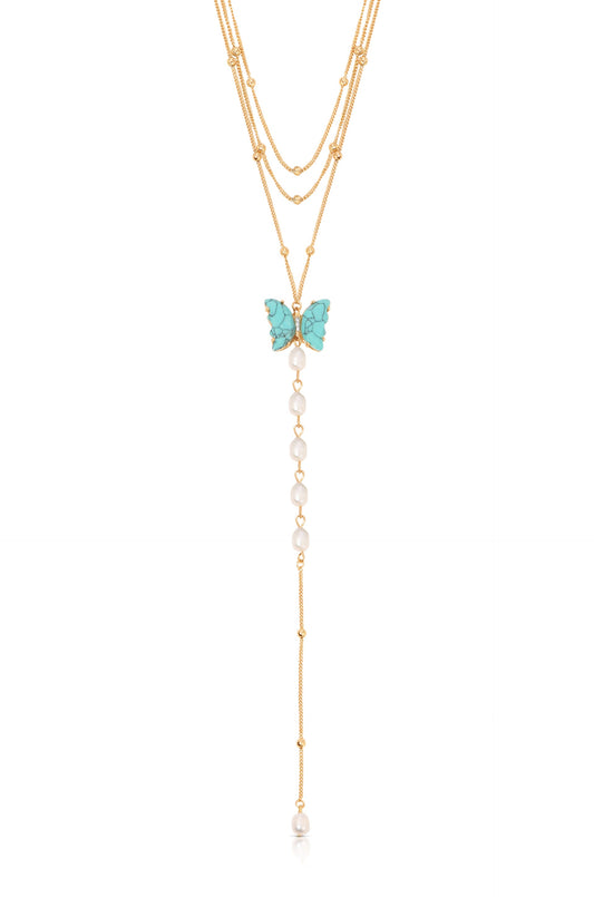 Turquoise Butterfly Lariat