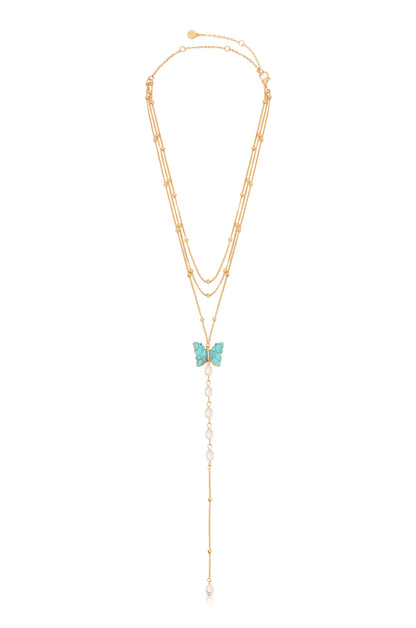 Turquoise Butterfly Lariat