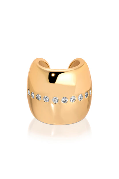 Center Crystal Line Chunky Ear Cuff
