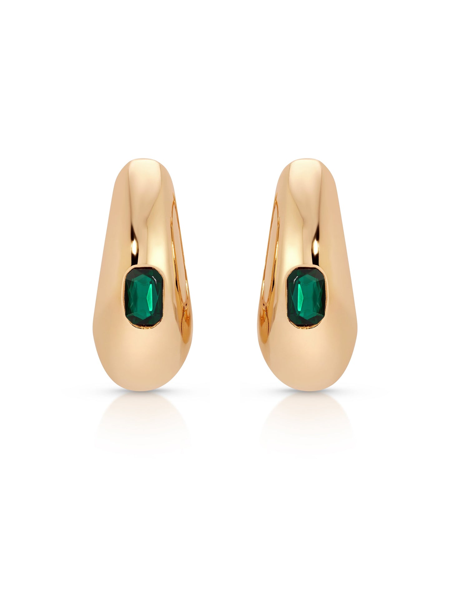 Emerald Deco Hoops