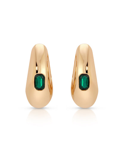 Emerald Deco Hoops
