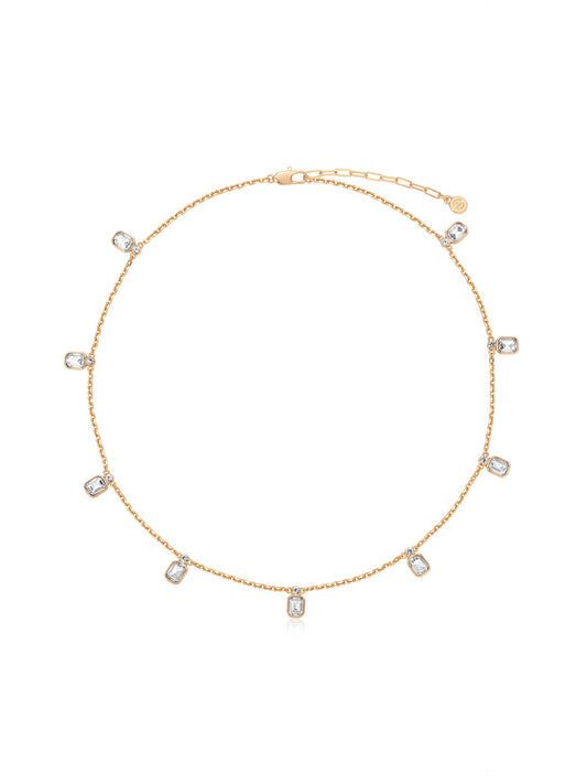 Emerald Deco Charm Necklace