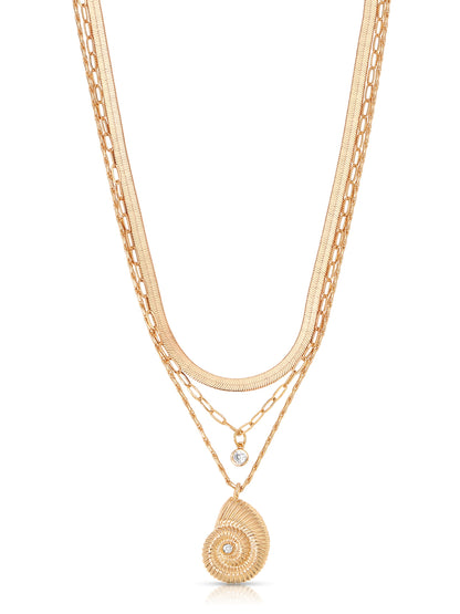 Nautilus Shell Pendant Layered Necklace
