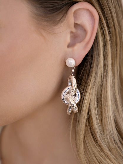 Liquid Gold Pearl Drop Earrings