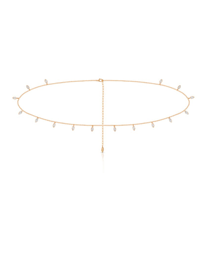Crystal Droplet Thin Cha Body Chain