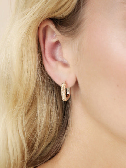 Petite Pave Huggie Earrings