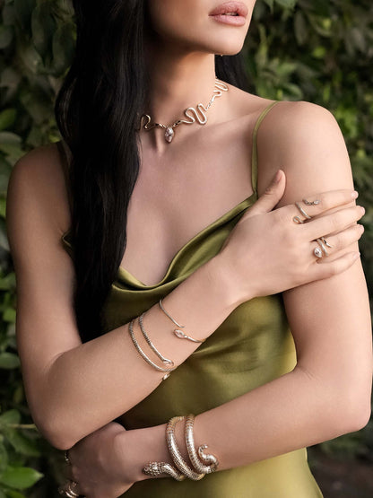 Marquise Snake Cuff Bracelet