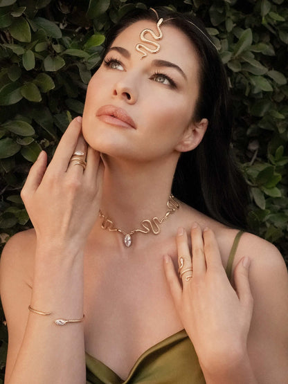 Marquise Snake Cuff Bracelet