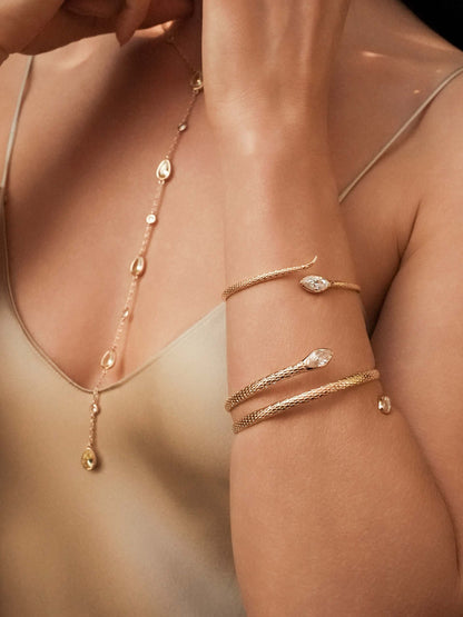 Marquise Snake Cuff Bracelet
