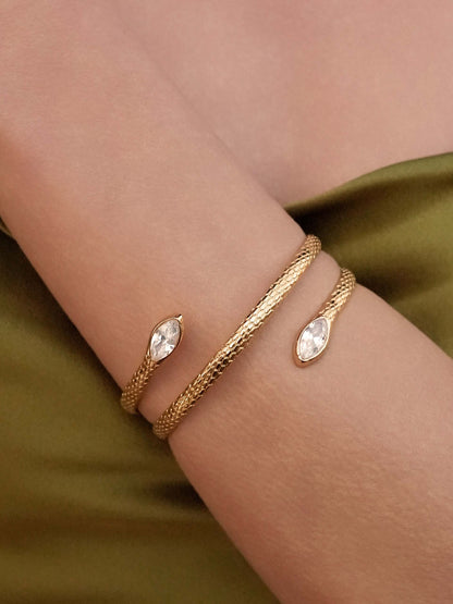 Marquise Coiled Snake Bangle