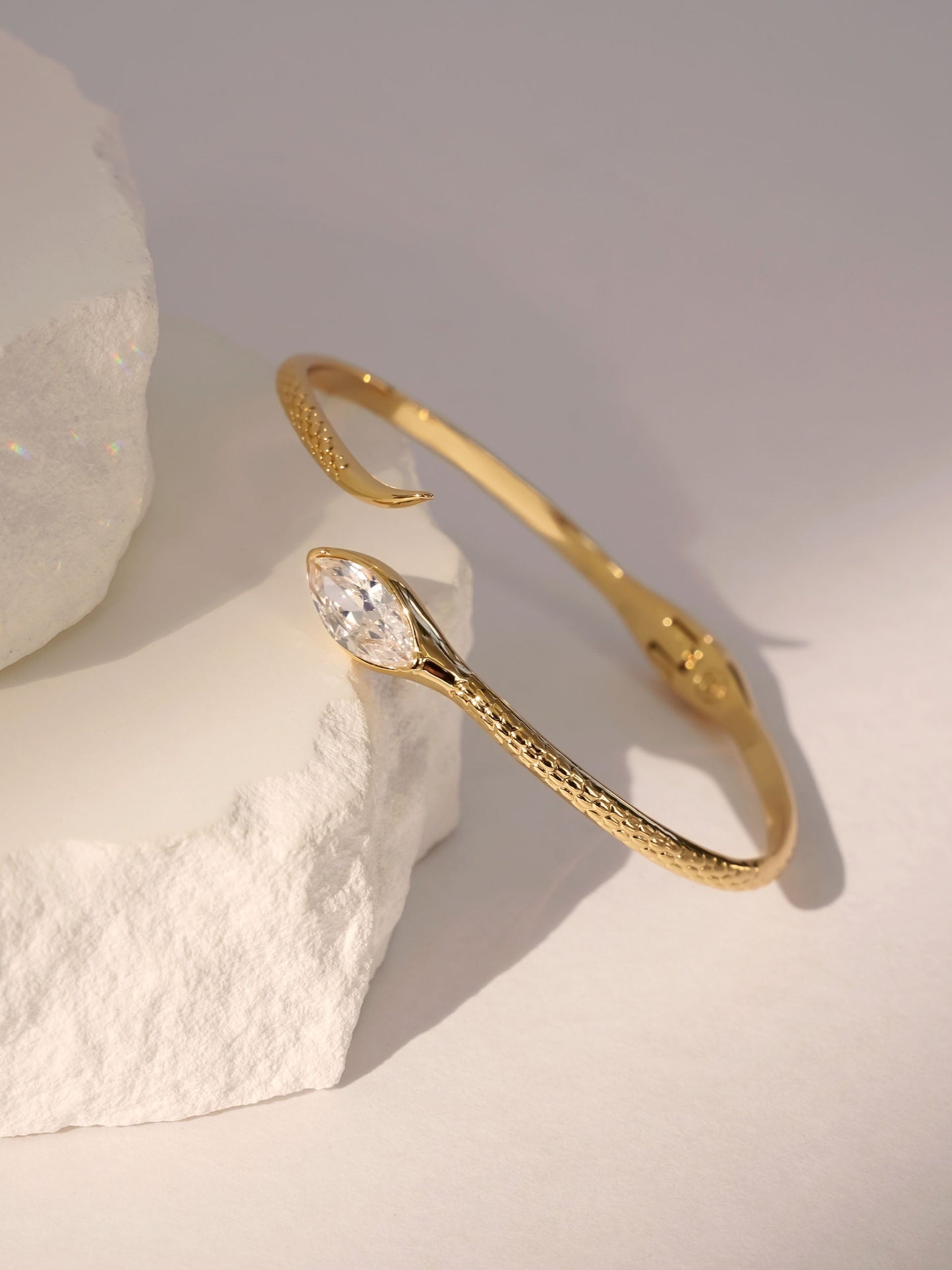 Marquise Snake Cuff Bracelet