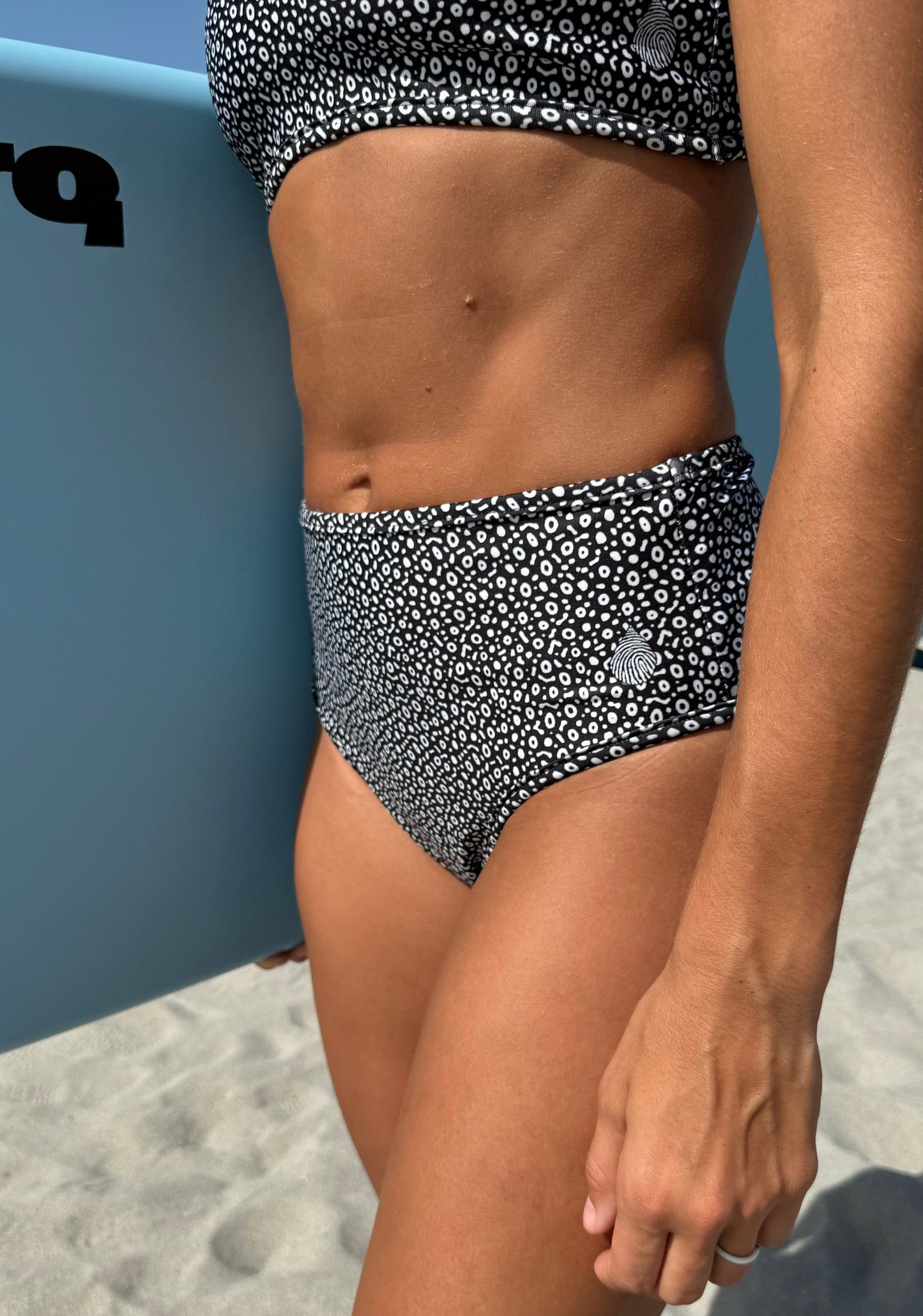 Spotted Eagle Ray Reversible High-Waisted Bikini Bottom