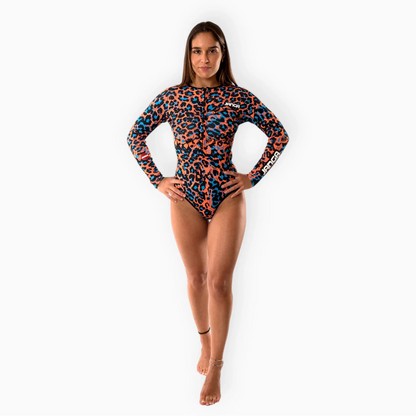 JANGLE Orange Leopard Highercut Springsuit 2/2