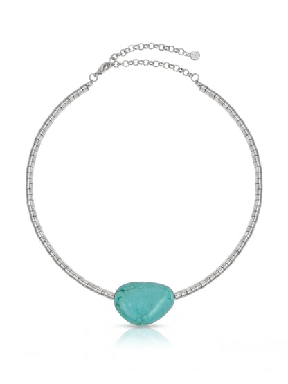 Beaded Turquoise Nugget Necklace