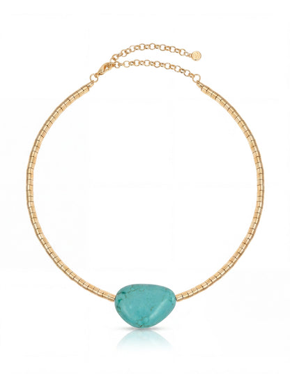 Beaded Turquoise Nugget Necklace