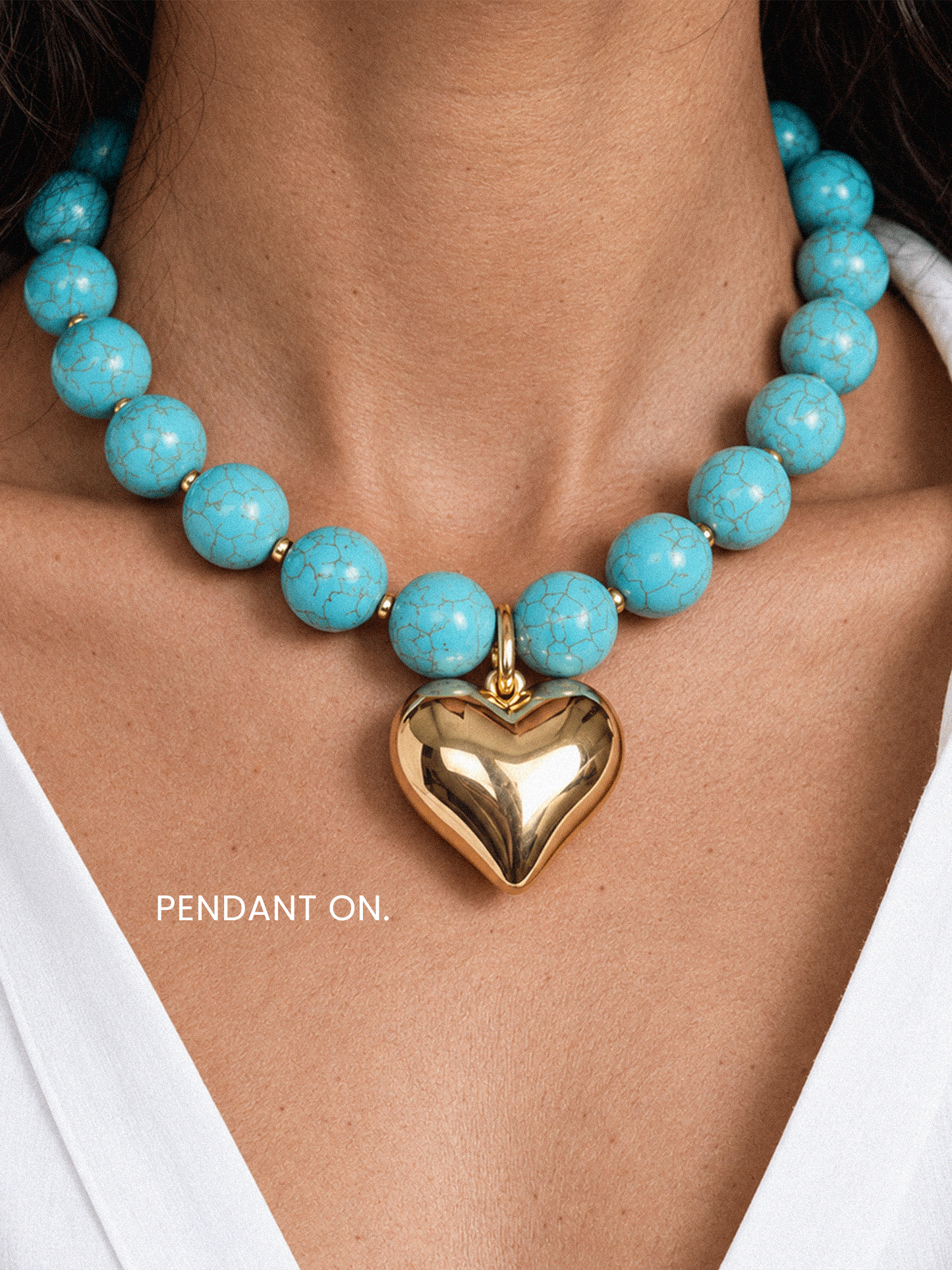 Luck and Love Turquoise Heart Necklace