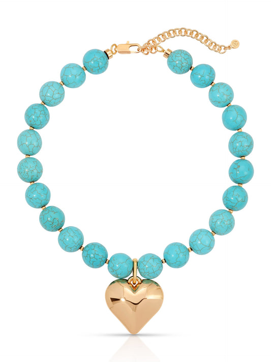Luck and Love Turquoise Heart Necklace
