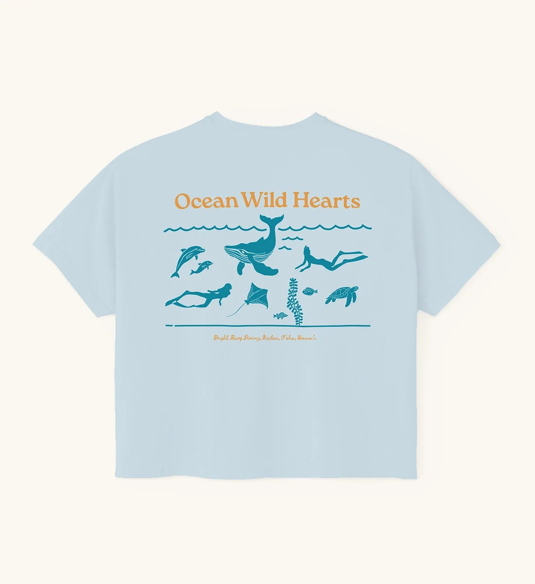 Ocean Wild Hearts Crop-Top Baby Blue