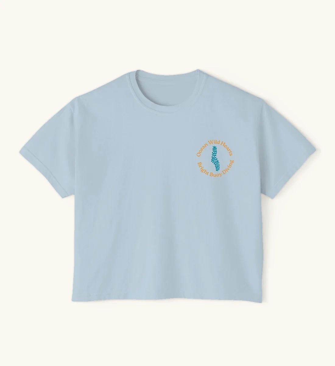 Ocean Wild Hearts Crop-Top Baby Blue