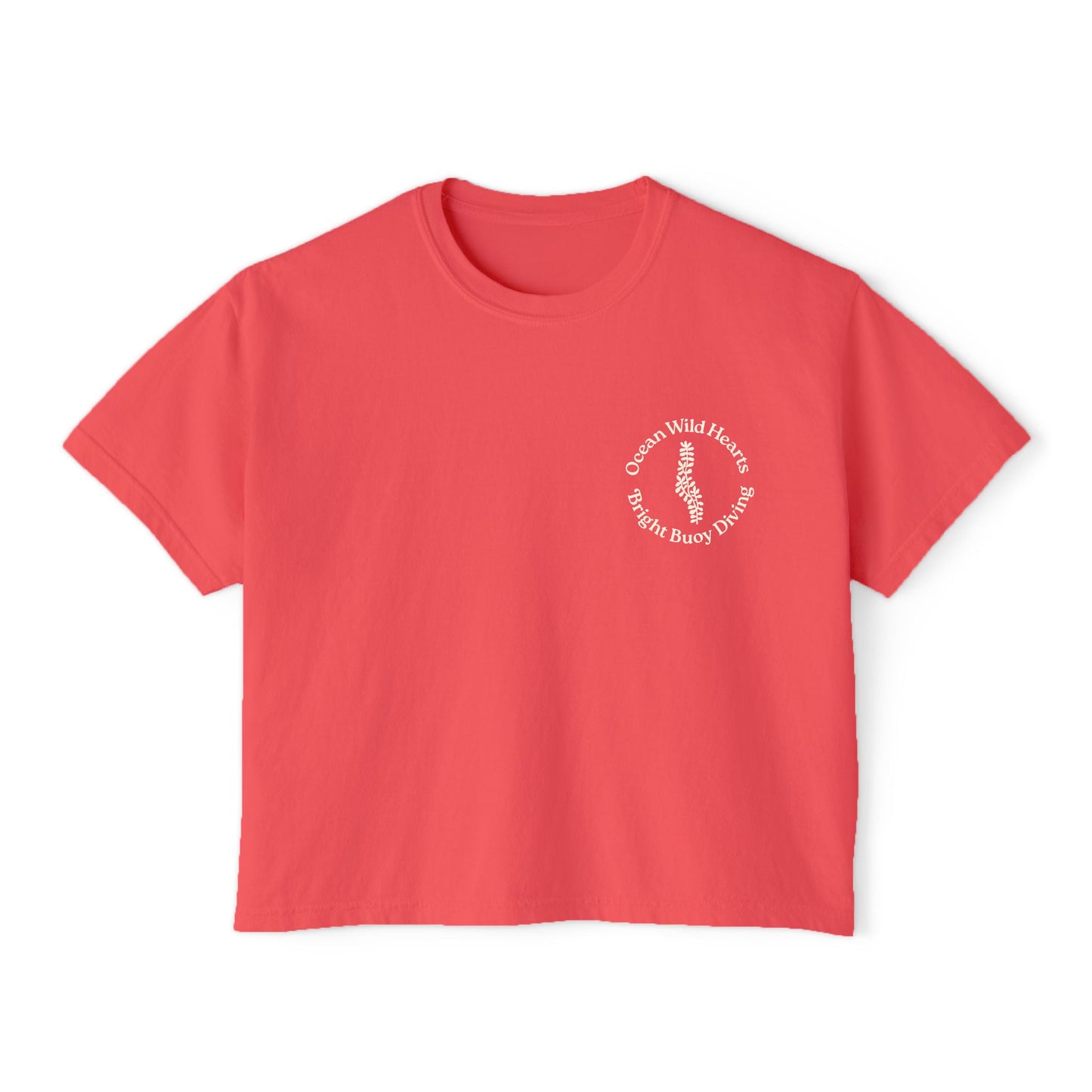Ocean Wild Hearts Crop-Top Coral